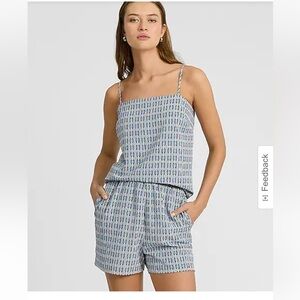 NWT Printed Square Neck Tunic Cami/Shorts Set